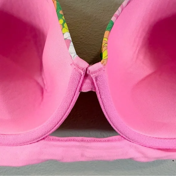 Lane Bryant Cacique Boost Balconette Bra 42DDD White Pink Floral Underwired - Picture 11 of 14